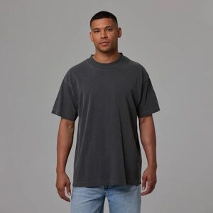 Talentless Men’s Mock Neck Tee / Steel Grey / Size Medium
